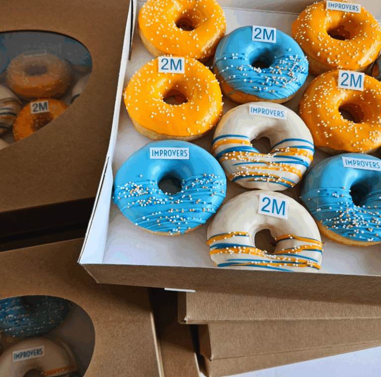 mini donuts in huisstijl verpakking voor promotionele giveaway